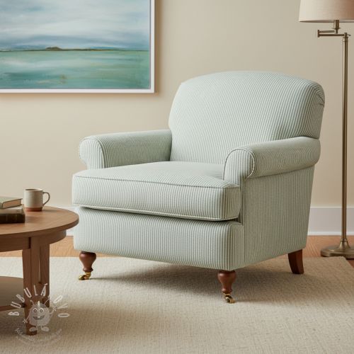 Dekorační látka DOBBY Colored stripe soft green