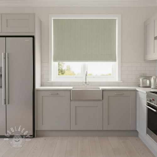 Dekorační látka DOBBY Colored stripe soft green