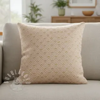 Dekorační látka Linenlook Art deco cubes rose metallic premium