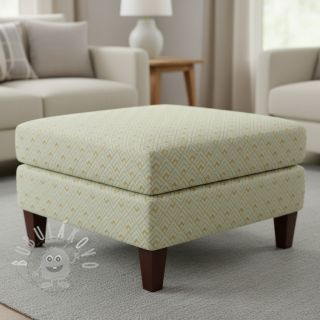 Dekorační látka Linenlook Art deco cubes mint metallic premium