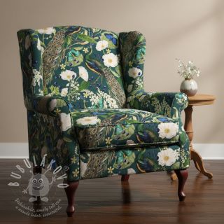 Dekorační látka premium Peacock butterfly chique digital print