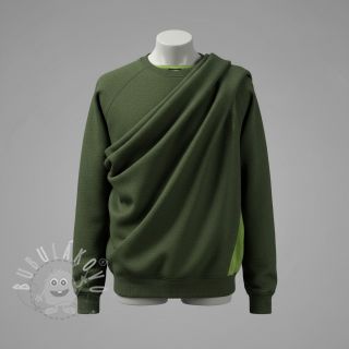 Teplákovina počesaná MELANGE bottle green