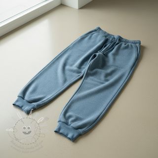 Teplákovina počesaná MELANGE old blue