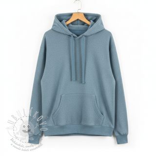 Teplákovina počesaná MELANGE old blue