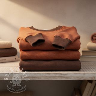 Teplákovina počesaná MELANGE brick