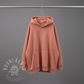 Teplákovina počesaná faded coral