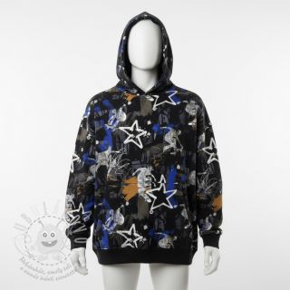 Teplákovina Graffiti black digital print