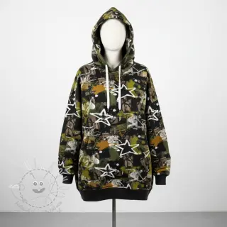 Teplákovina Graffiti army green digital print