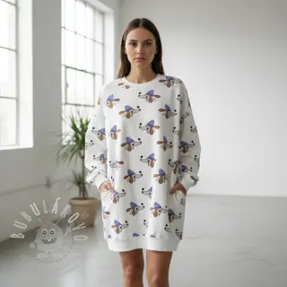 Teplákovina Dogs and hearts off white