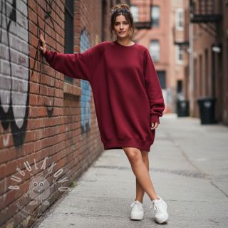 Teplákovina počesaná JOGGING dark red