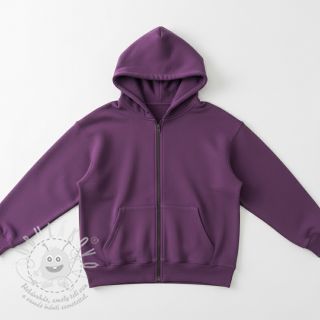 Teplákovina počesaná JOGGING dark purple