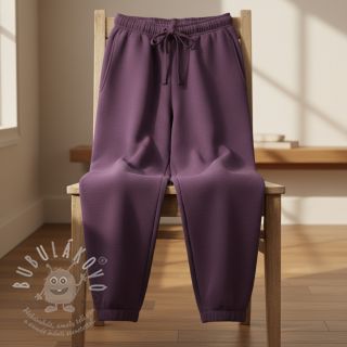 Teplákovina počesaná JOGGING dark purple