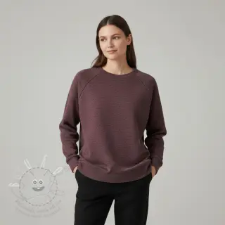Teplákovina počesaná JOGGING aubergine melange