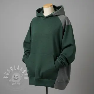 Teplákovina počesaná JOGGING dark green melange