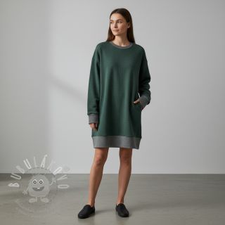 Teplákovina počesaná JOGGING dark green melange