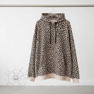 Teplákovina Happy faces beige digital print