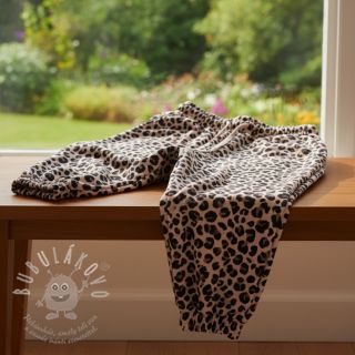 Teplákovina Happy faces beige digital print