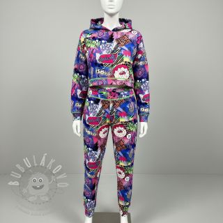 Teplákovina Manga cobalt digital print