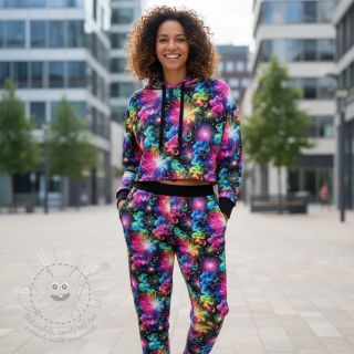 Teplákovina Fire works design A digital print