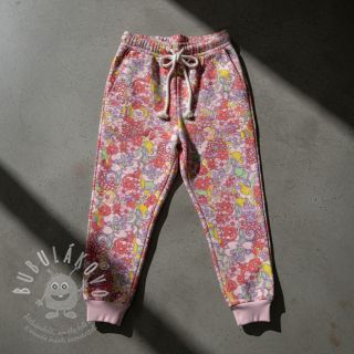 Teplákovina Abstract flowers pink digital print