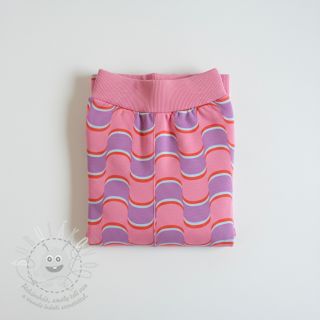 Teplákovina Abstract flowers wave purple digital print