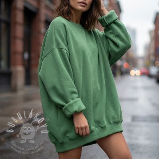 Teplákovina počesaná JOGGING forest green