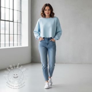 Teplákovina počesaná JOGGING soft blue