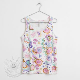 Úplet Shells white digital print