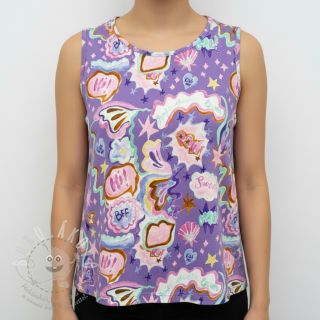 Úplet Shells lavender digital print