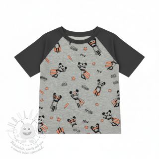 Úplet NEON Super heroes light grey melange