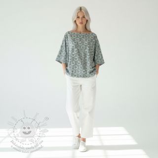 Úplet Happy faces sage digital print