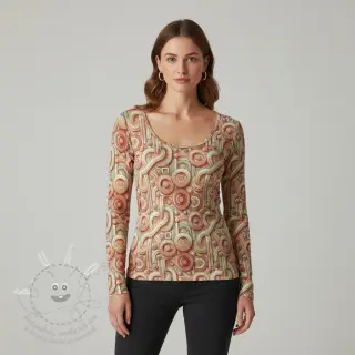 Úplet VISCOSE Unity orange digital print