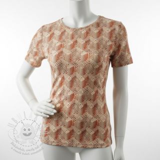 Úplet VISCOSE Structure beige digital print