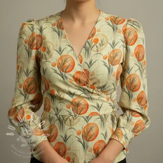 Úplet VISCOSE Enjoy The Silence orange digital print