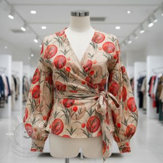 Úplet VISCOSE Enjoy The Silence red digital print