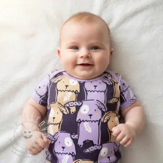Úplet Funny dogs dark purple