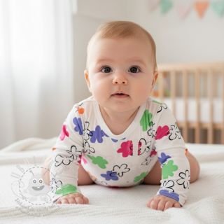 Úplet Flower prints white