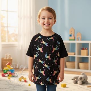 Úplet Unicorns parade black digital print