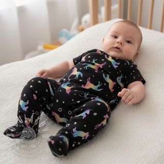 Úplet Unicorns parade black digital print