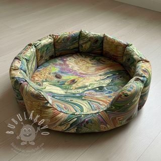 Umělá kožešina Peacock green digital print