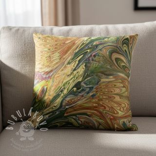 Umělá kožešina Peacock green digital print