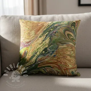 Umělá kožešina Peacock green digital print