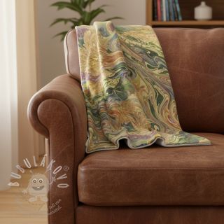 Umělá kožešina Peacock green digital print