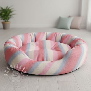 Umělá kožešina Rainbow diagonal stripe