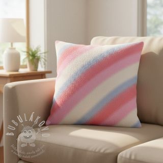 Umělá kožešina Rainbow diagonal stripe