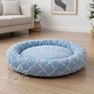 Umělá kožešina s tylem MULTI blue shadow