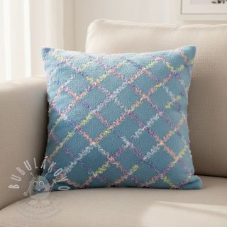 Umělá kožešina s tylem MULTI blue shadow