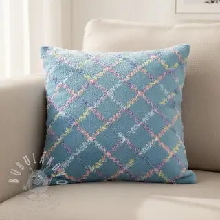 Umělá kožešina s tylem MULTI blue shadow