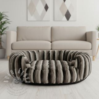 Umělá kožešina Stripe dark brown