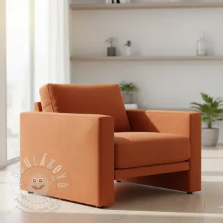 Umělá kůže semiš ALASKA orange/brique